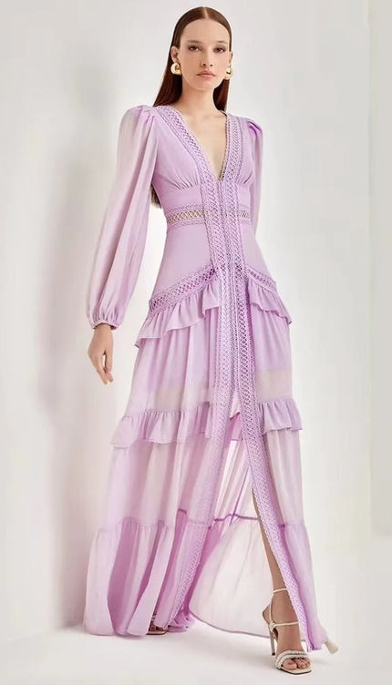 Robe violette longue - Robe Addict