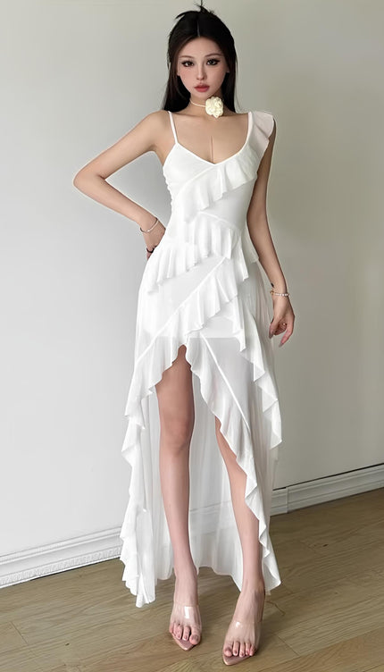 Robe volant blanche - Robe Addict