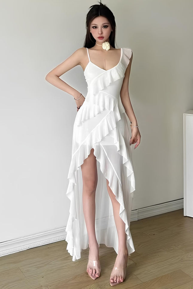 Robe volant blanche - Robe Addict