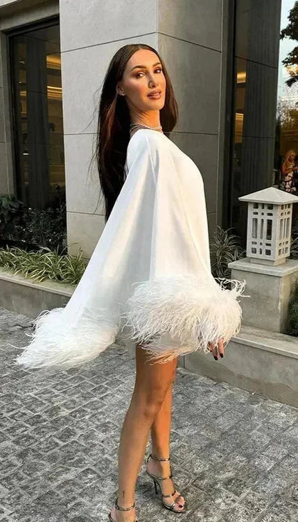 Robe blanche asymétrique - Robe Addict