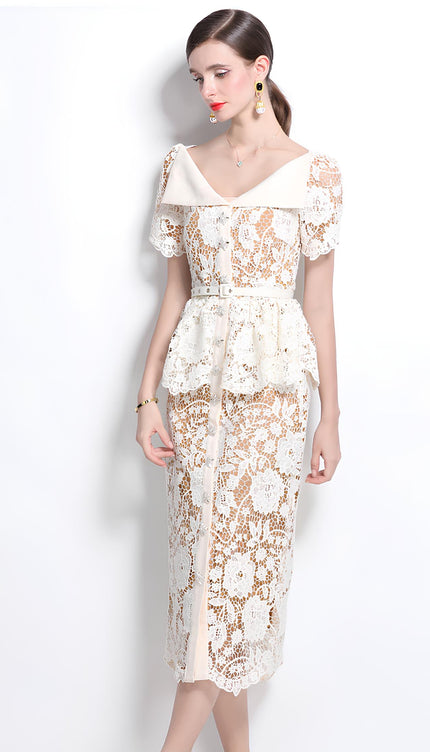 Robe blanche beige - Robe Addict
