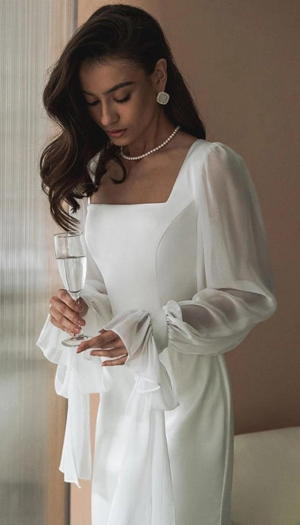 Robe blanche bouffante - Robe Addict