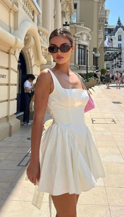 Robe blanche courte dos nu - Robe Addict