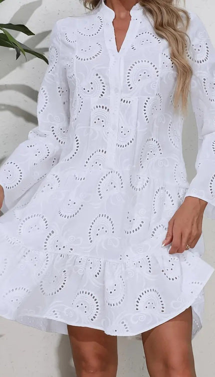 Robe blanche en broderie anglaise - Robe Addict