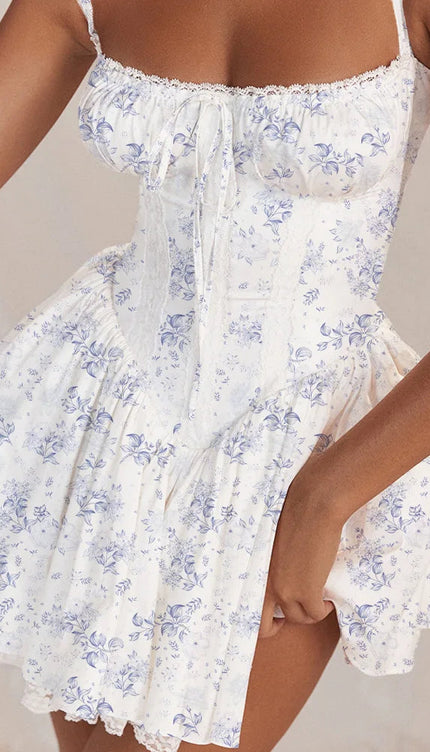 Robe blanche à fleur - Robe Addict