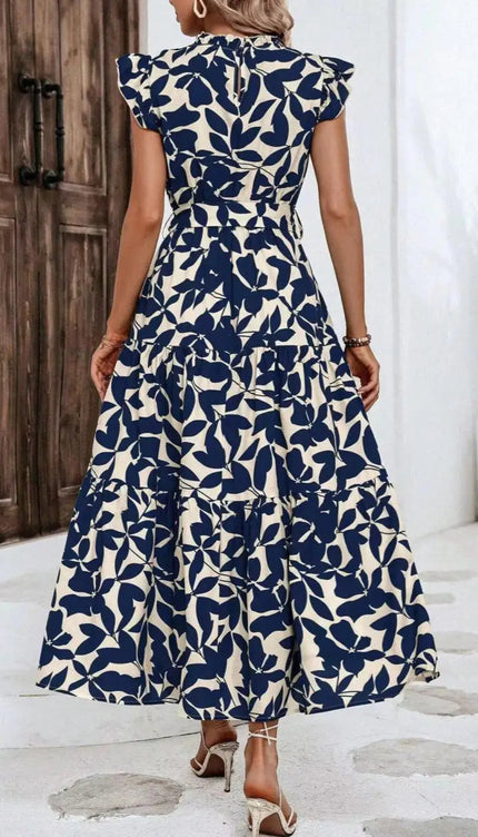 Robe bleu et beige - Robe Addict