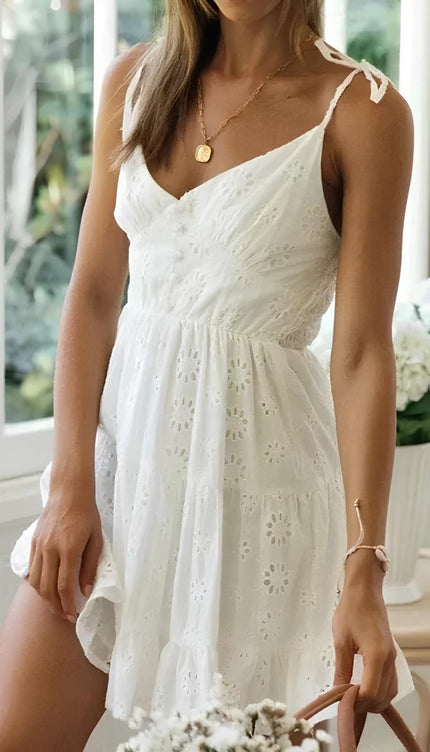 Robe broderie anglaise courte - Robe Addict