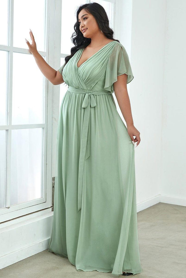 Robe ceremonie vert amande - Robe Addict