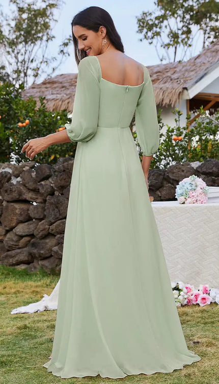 Robe ceremonie vert pastel - Robe Addict