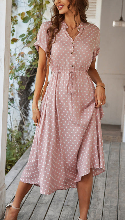 Robe chemise a pois - Robe Addict