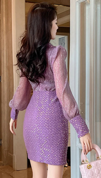 Robe chemise paillette - Robe Addict