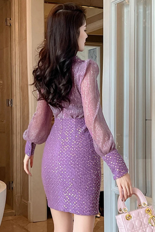 Robe chemise paillette - Robe Addict