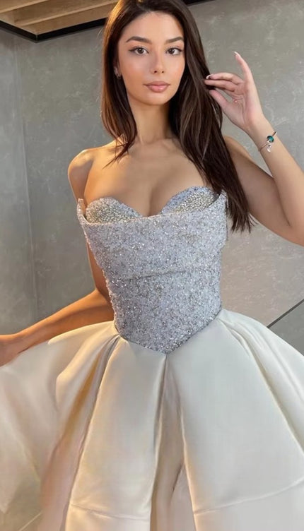 Robe cocktail ivoire - Robe Addict