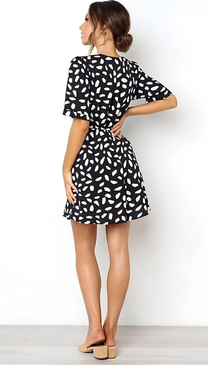 Robe courte noir et blanc - Robe Addict