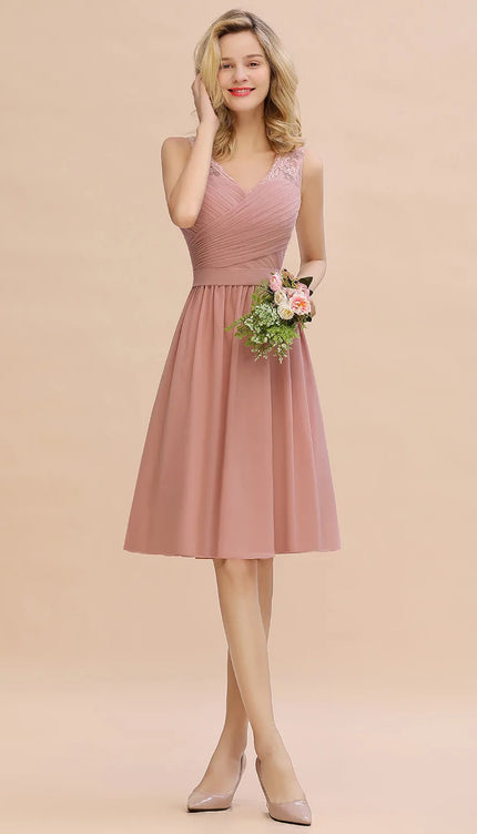 Robe courte rose poudré - Robe Addict