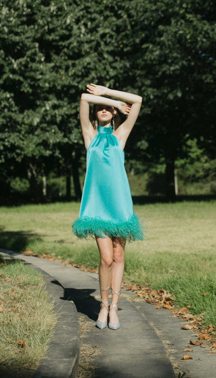 Robe courte turquoise - Robe Addict