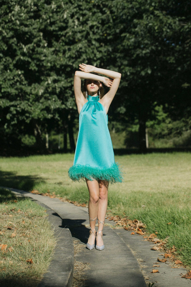 Robe courte turquoise - Robe Addict