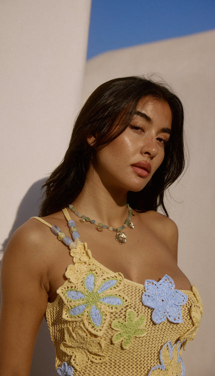 Robe crochet fleurs - Robe Addict