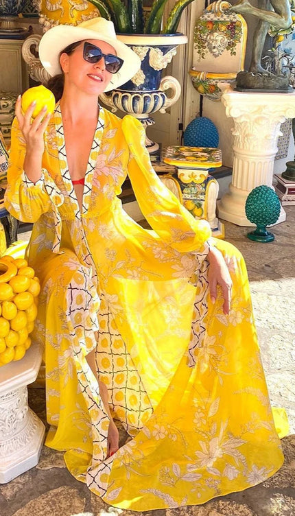 Robe de plage jaune - Robe Addict