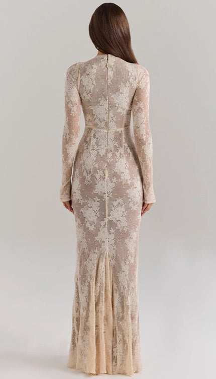 Robe de soirée blanche dentelle - Robe Addict