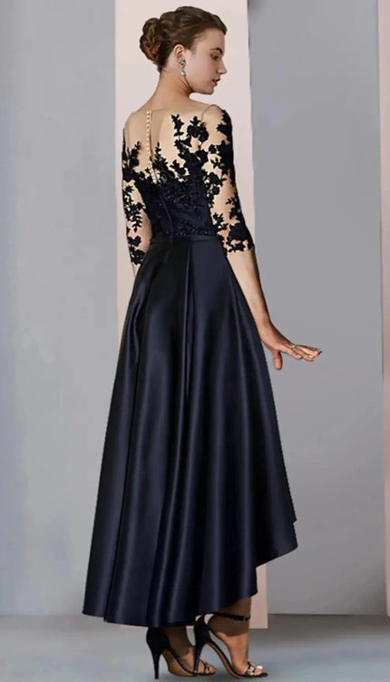 Robe de soirée dentelle et satin - Robe Addict