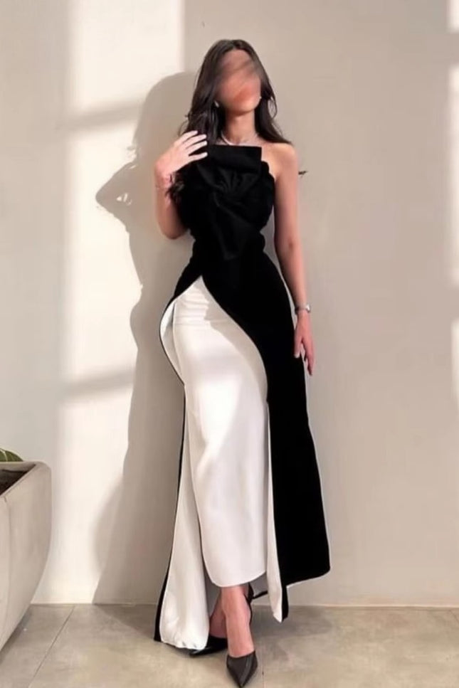 Robe de soirée noir et blanc - Robe Addict