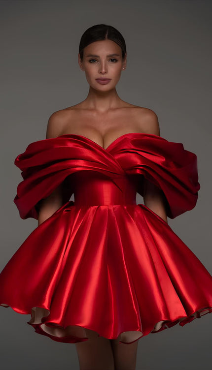 Robe de soirée rouge princesse - Robe Addict