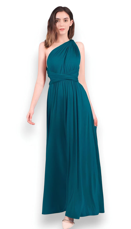 Robe demoiselle d'honneur bleu pétrole - Robe Addict