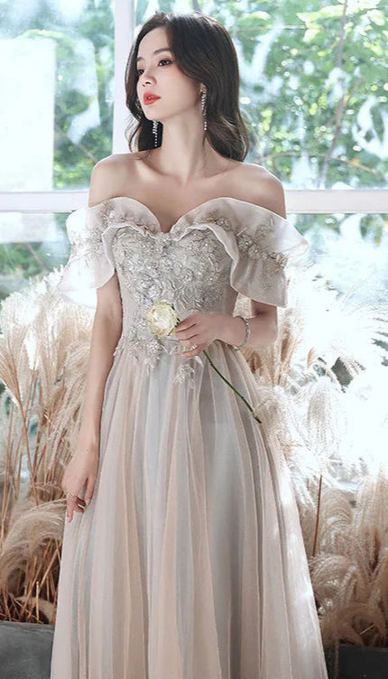 Robe demoiselle d'honneur col bardot - Robe Addict