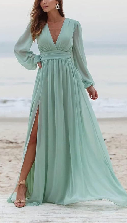Robe demoiselle d'honneur vert eau - Robe Addict