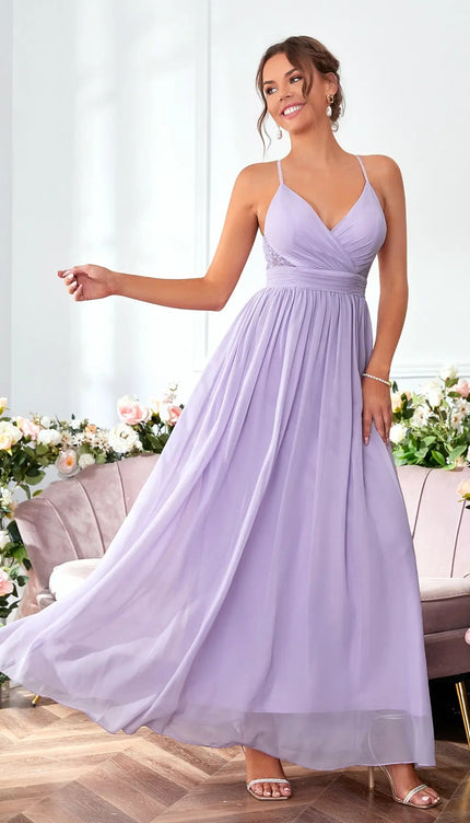 Robe demoiselle d'honneur violet pastel - Robe Addict