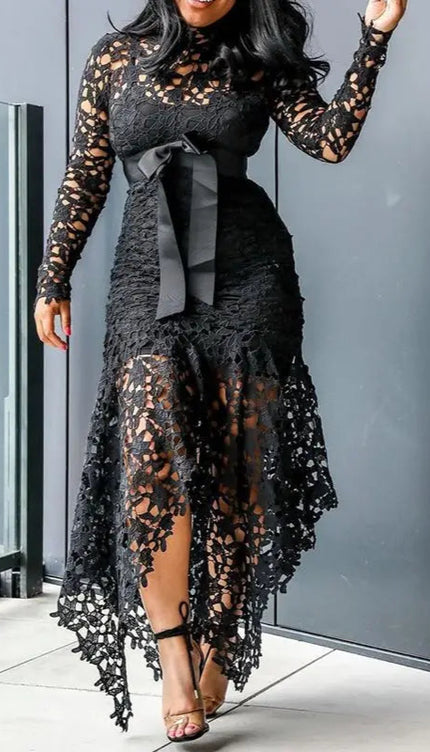 Robe dentelle noire grande taille - Robe Addict