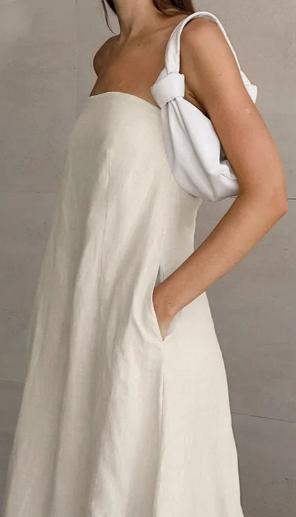 Robe en lin kaki - Robe Addict