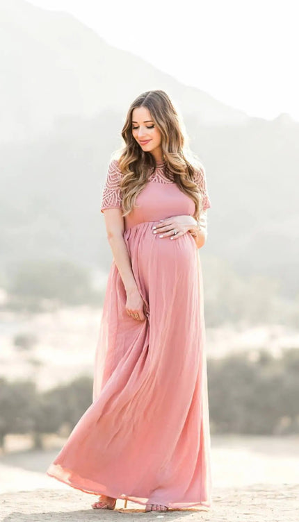 Robe femme enceinte rose - Robe Addict