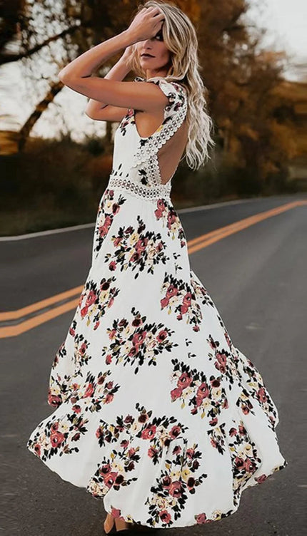 Robe fleuri dos nu - Robe Addict