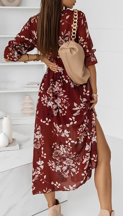 Robe fleurie terracotta - Robe Addict