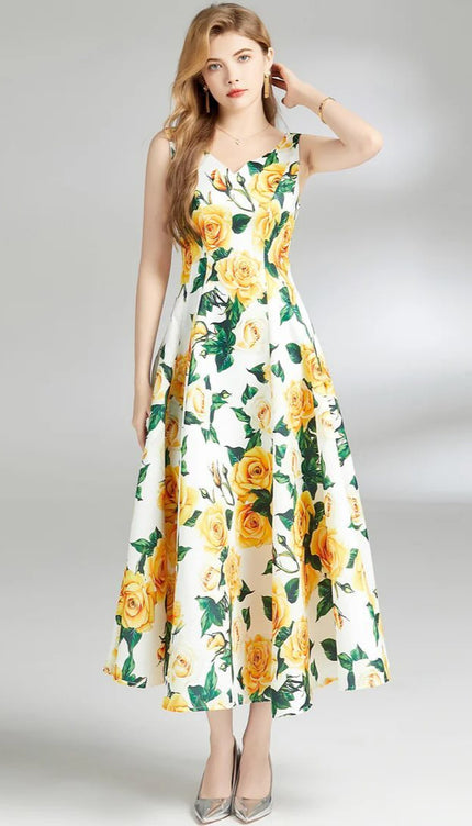 Robe fleurs jaunes - Robe Addict