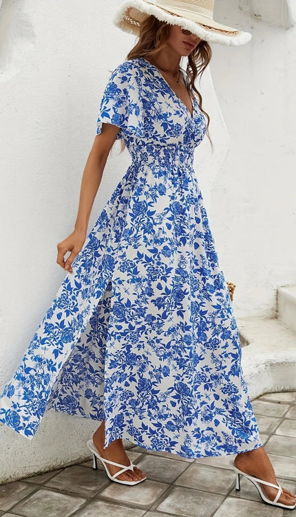 Robe goa bleu et blanc - Robe Addict
