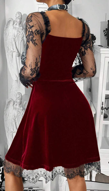 Robe gothique rouge et noir - Robe Addict