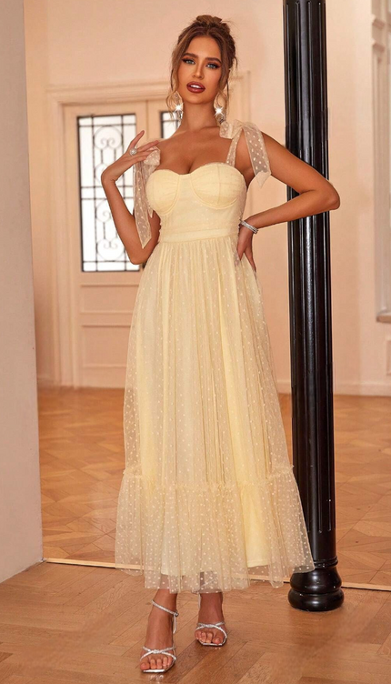 Robe invitée mariage jaune - Robe Addict