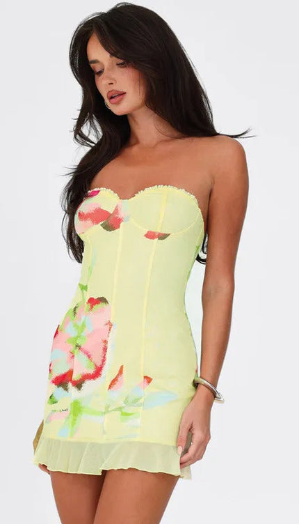 Robe jaune et verte - Robe Addict