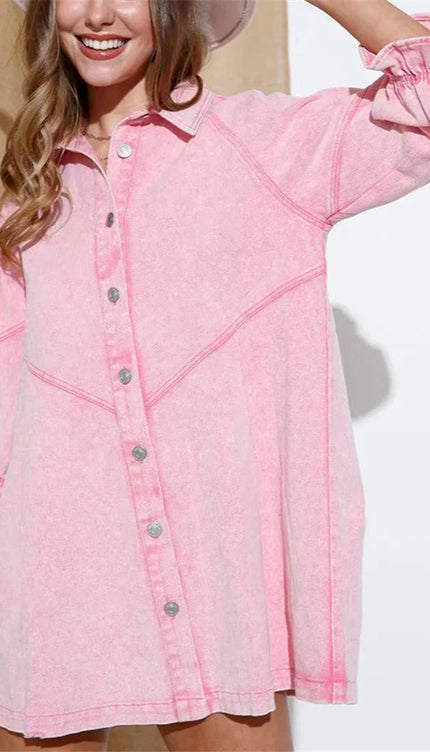Robe jean rose - Robe Addict