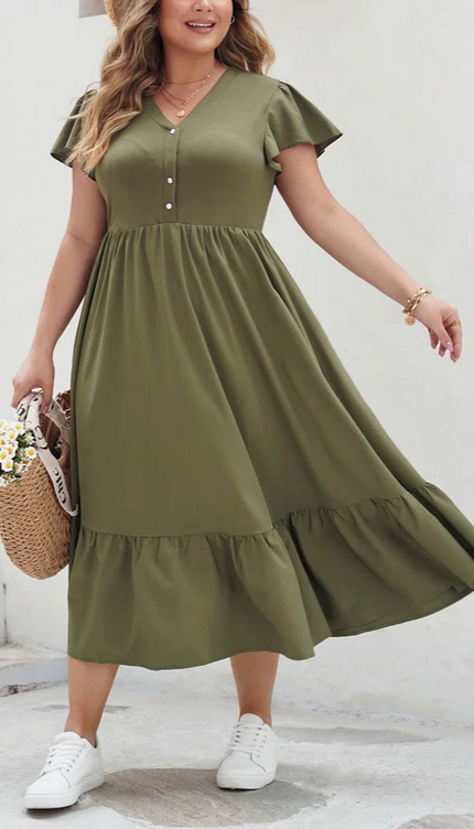 Robe kaki grande taille - Robe Addict