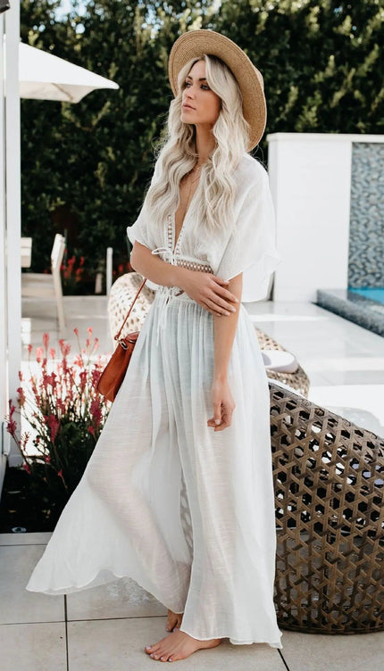 Robe kimono blanche - Robe Addict