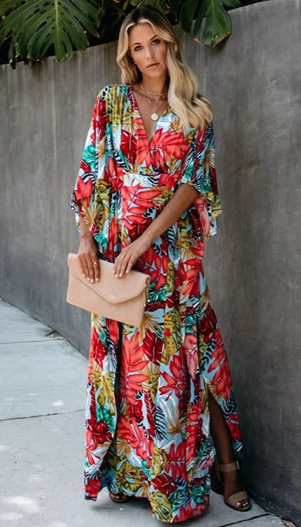 Robe kimono fleuri - Robe Addict