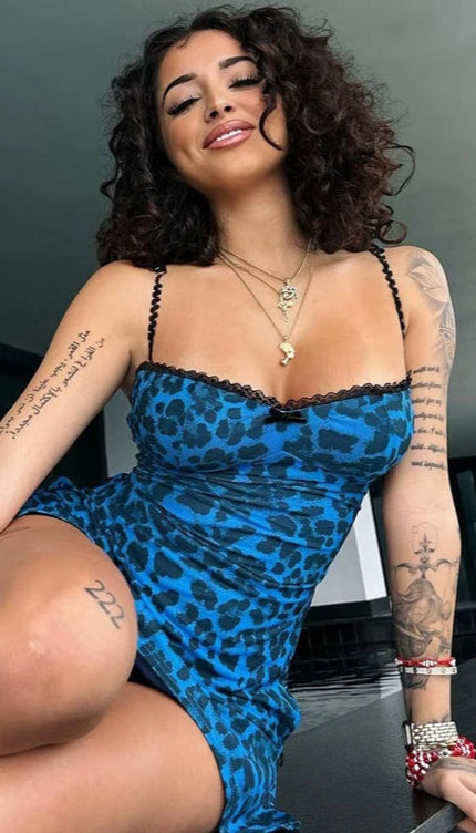 Robe leopard bleu - Robe Addict