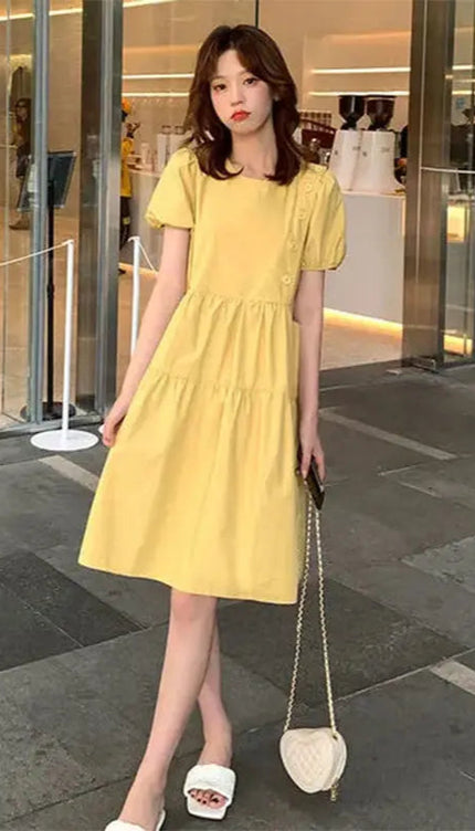 Robe lin jaune - Robe Addict