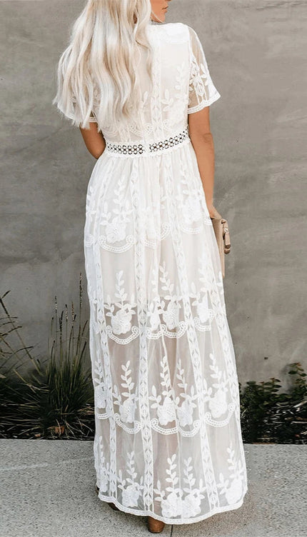 Robe longue blanc cassé - Robe Addict