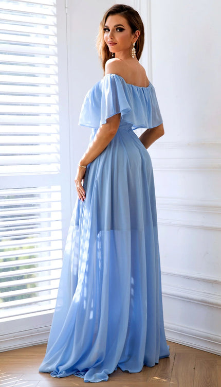 Robe longue bleu pastel - Robe Addict