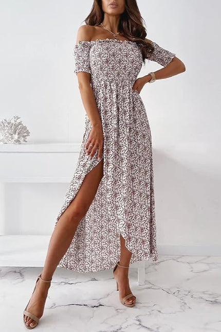 Robe longue encolure bardot - Robe Addict